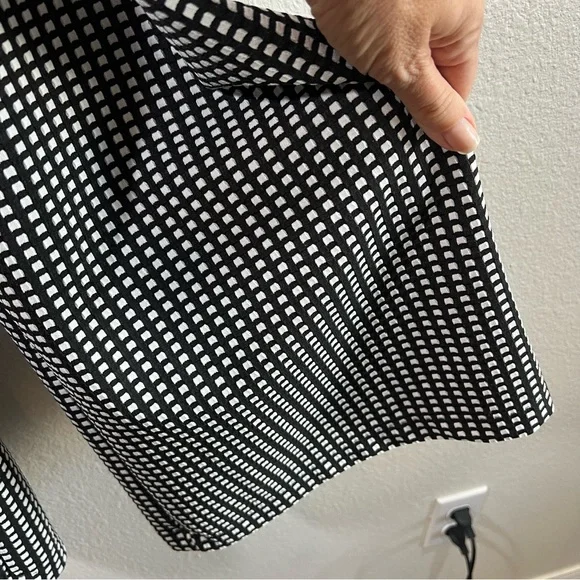 MAEVE black and white checkered high rise wide leg cropped pants - Picture 3 of 8